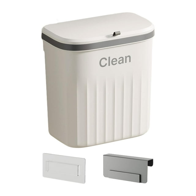 under Sink Trash Can Mountable Indoor Compost Bucket for Cupboard Office Car White 12L