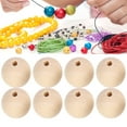 thumbnail image 2 of Perles Faites à la Main, Accessoires Faits à la Main, 5 Sacs de Perles en Bois Naturelles Rondes DIY Collier Accessoires Faits à la Main 22mm/25mm/30mm, 2 of 8