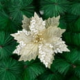 thumbnail image 3 of LKWLPD Flor artificial de 7,8 pulgadas, flor navideña dorada simulada de 25 cm, gasa de franela dorada, flores para árbol de Navidad, flores artificiales decorativas, decoración del hogar, decoración, 3 of 6