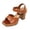 2Brown, variant on High Heeled Sandals for Women Square Open Toe Cork Heels Soft Leather Comfortable Arch Support Ankle Strap Pumps Dress Shoes Black Size 7