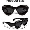 thumbnail image 2 of 3 piezas de gafas de sol de burbuja, gafas de sol infladas Ojo de gato Montura gruesa de gran tamaño Gafas de sol de color caramelo con labios divertidos para mujer Estilo vintage mod, 2 of 5