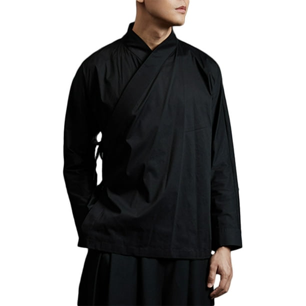 Incerun - Mens Long Sleeve Japanese Style Yukata Shirts Casual Formal Party Tops - Walmart.com