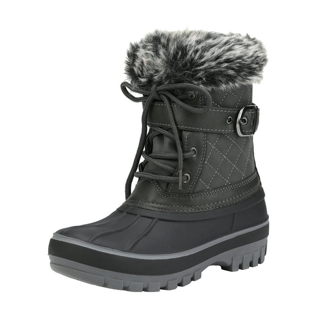 Dream Pairs Botas de nieve de invierno de media pantorrilla a la moda para niños y niñas para niños pequeños/niños pequeños/niños grandes KRIVER-3 Dream Pairs Dream Pairs KRIVER-3