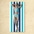 thumbnail image 2 of Popular Home Essentials, Cotton Oversized Beach Towel Large 70 X 35 Inch Pool Towel Rose Red Striped Swimming Cabana Towel Water Absorbent Quick Drying Towel Swimming Towel, 2 of 9