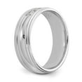 thumbnail image 6 of 14K White Gold Ring Band Men's Milgrain Diamond Lab Grown Round, Size 8, 6 of 7