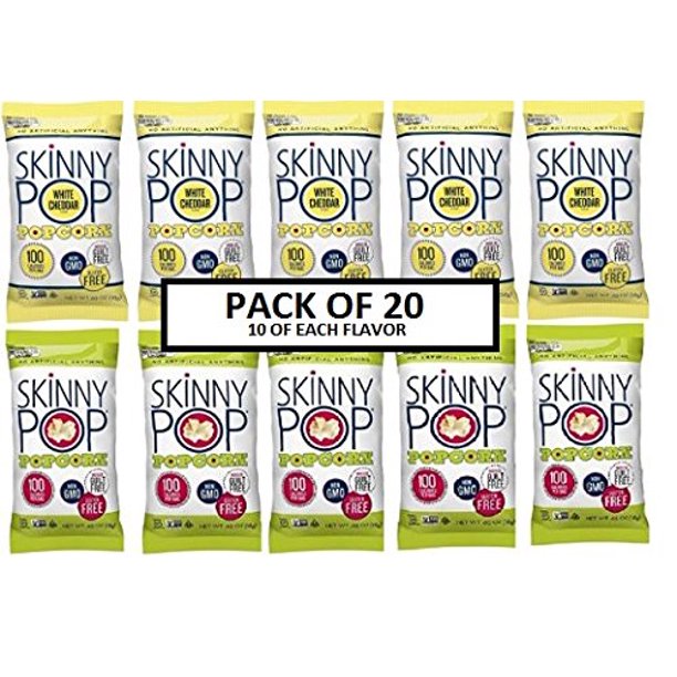 Skinny Pop Popcorn 100 Calorie Bag Variety Pack of 20