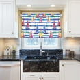 thumbnail image 5 of Yayeee Kitchen Curtains Tier Pair Light Filtering 27"x36" Rod Pocket Short Cafe Window Panel, Blue Hand Drawn Sailboats, 5 of 7