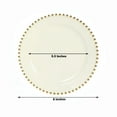 thumbnail image 2 of Efavormart 10 Pack Plastic Dessert Appetizer Plates in Ivory with Gold Beaded Rim, Disposable Round Salad Party Plates 8", 2 of 4