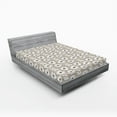 thumbnail image 2 of Ambesonne Floral Fitted Sheet, Poppy Flowers Retro Palette, King Size, Dark Eggshell Brown White, 2 of 5