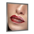 thumbnail image 2 of Designart 'Close Up Lips With Professional Lipstick and Make Up' Modern Framed Art Print, 2 of 4