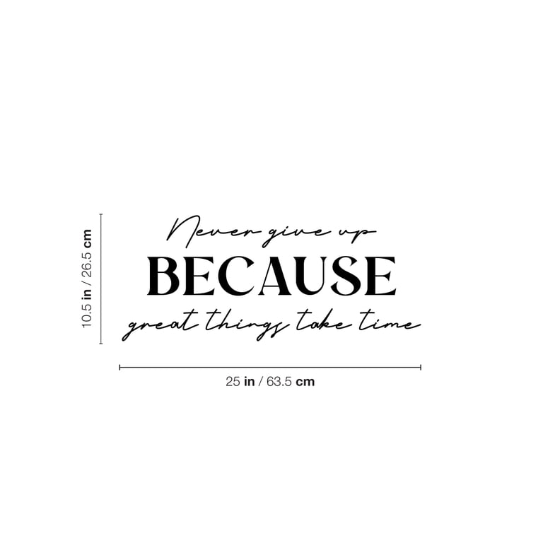Stickers For College Students Laptop Never Give Up - 6x2 Inch ...