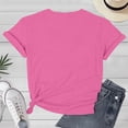 thumbnail image 5 of Lkhaha T Shirts for Women Casual Short Sleeve Graphic Crew Neck Printed Layer Clothes Pink M, 5 of 5