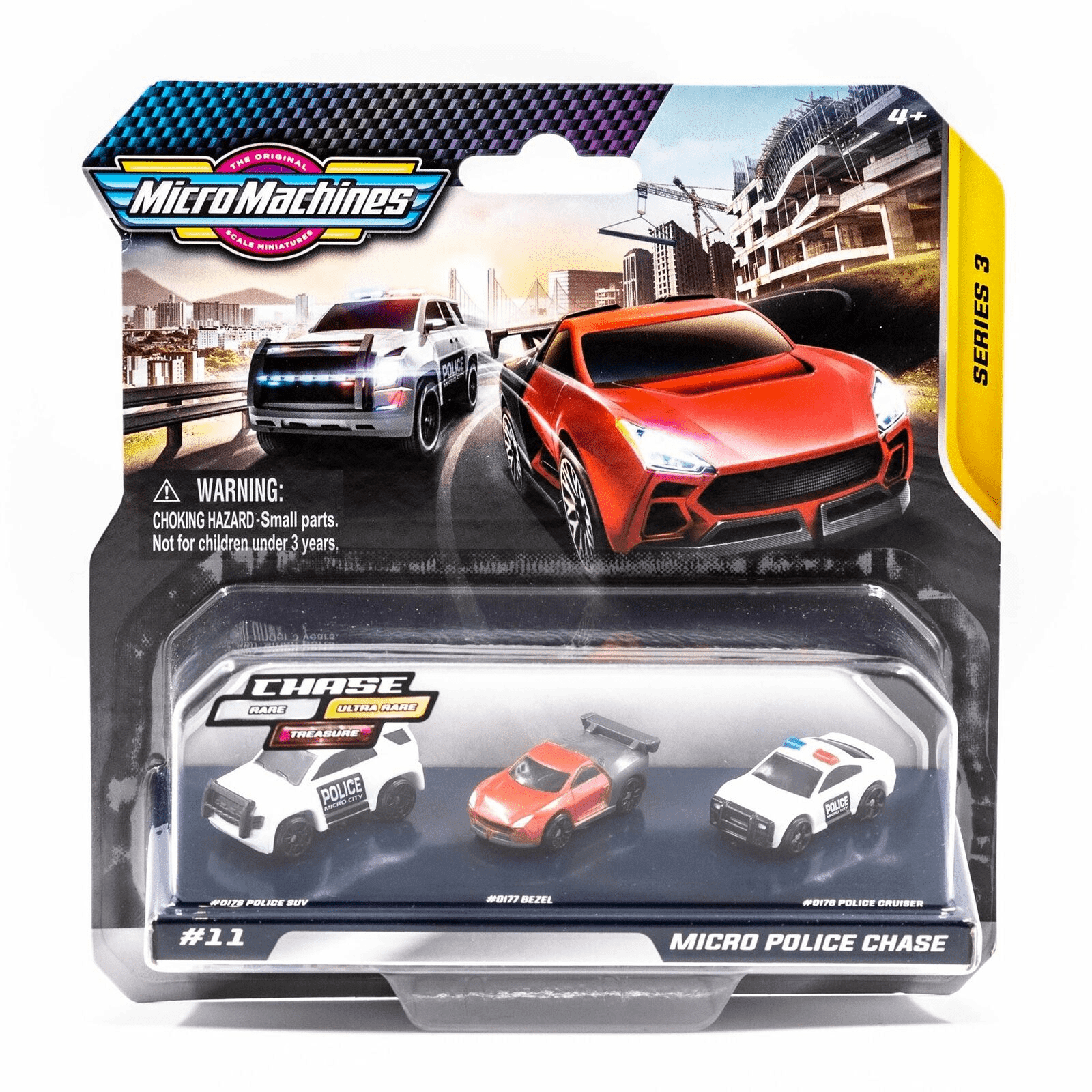 Jazzwares Micro Machines Series 3 Chase Starter Pack of 3 Cars Vehicle