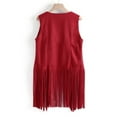 thumbnail image 5 of FAVIPT 2024 Fringe Vest Faux Suede Tassel Sleeveless Jacket Hippie Costumes 60s 70s Ethnic Vintage Clothes Open Front Cardigan Fringe Tops for Women Cowgirl, 5 of 8