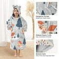 thumbnail image 3 of FORMRS Wearable Blanket Hoodie with Sleeves for Kids Cozy Flannel Sweatshirt, Gray Cartoon Houses, 3 of 7
