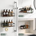 thumbnail image 5 of Siaomo Shower Caddy,5 Pack Adhesive Shower Shelves,Rustproof Stainless Steel Shower Organizer Storage,No Drilling Shelves for Bathroom Storage & Home Decor -Black, 5 of 7