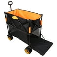 thumbnail image 4 of 400L Large Capacity Folding Wagon Cart with Deck and Extendable 50" Bed,Heavy Duty 450lbs All,Beach,Grocery Shopping,Sports,Compact Collapsible Utility Cart,Black and Orange, 4 of 7