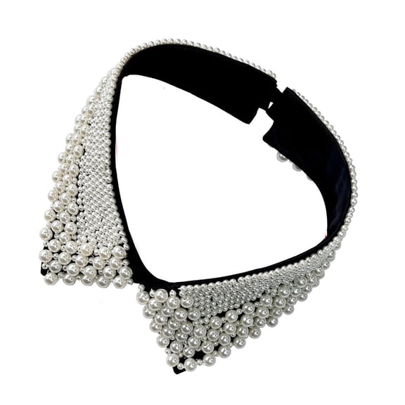 Fashion Jeweled Detachable Collar Luxurious Pearls Shawl Versatile Lapel Detachable Collar Shawl for Dress Shirt