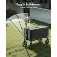 thumbnail image 3 of VEVOR 80 Quart Rolling Ice Chest Cart, with 2-Stage Telescopic Pull Handle and 2 Swivel Casters, Portable Table Beach Patio Party Bar Cold Drink Beverage, Outdoor Park Cart on Wheels, Black, 3 of 9