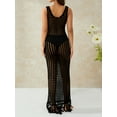 thumbnail image 4 of hirigin Women Bikini Cover Up Long Dress Sleeveless Low-Cute U-Neck Crochet Hollow Tassel Sarong Dress Ladies Swimwear Cover-Up, 4 of 9