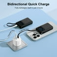thumbnail image 3 of Yoobao Mini Power Bank PD20W Fast Charging with LED Display, 10000mAh USB-C in&Out Portable Charger with Built-in 2 Cables, 4 Outputs Travel Battery Pack for iPhone 16 15 Samsung iPad, Black, 3 of 10