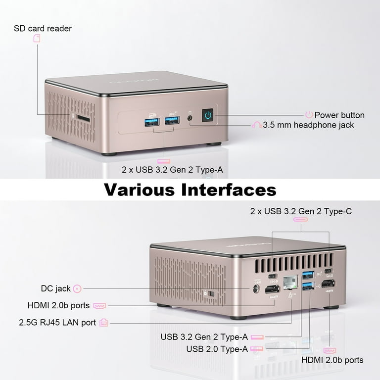 GEEKOM A5 Mini PC Desktop Computer, AMD Ryzen 7 5825U, 32GB