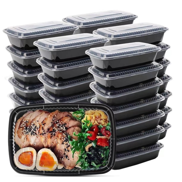 Recipiente de almacenamiento de alimentos WUHUIXOZ, 950 ml, paquete de 50 unidades con tapas
