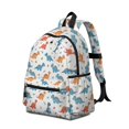 thumbnail image 2 of White Cartoon Dinosaurs Bones Pattern Cute School Backpack with Padded Back and Adjustable Shoulder Straps 13.4"x11"x4.7", 2 of 5