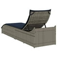 thumbnail image 6 of vidaXL Folding Sun Lounger with Cushion and Storage Gray Poly Rattan, 6 of 6