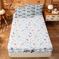 thumbnail image 4 of meiyoeat Blue Plaid Farm Cow Zipper Twin Comforter Sets with Fitted Sheet and 2 Pillowcases,Cute Animal Print Zipper Bedding Set For Girl,Reversible,4 Pieces, 4 of 7