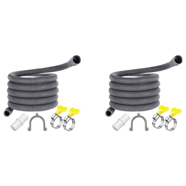 2X Manguera de DesagüE para Lavadora Kits de Extensión de Manguera de DesagüE Flexible para Lavavajillas de 10 Pies Manguera de Descarga de Lavadora Corrugada