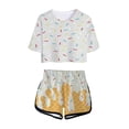 thumbnail image 2 of ibiyuan Jogger Sets For Women 2 Piece Women's Casual Round Neck Shorts Suit Set Comfortable Spring Autumn Daily Outfit Wear, 2 of 2