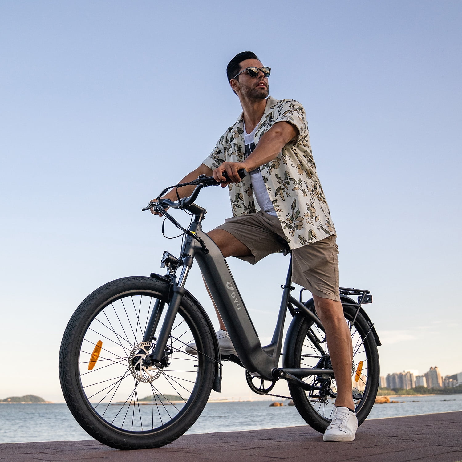 DYU Folding Electric Bike for Adults - 7-Speed Mountain Ebike with Peak 1200W 28MPH Brushless Motor, 48V10.4Ah Removable Battery, 20X3.0 Fat Tire UL2849