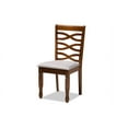 thumbnail image 3 of Baxton Studio Lanier Modern and Contemporary Grey Fabric Upholstered and Walnut Brown Finished Wood 6-Piece Dining Set, 3 of 7