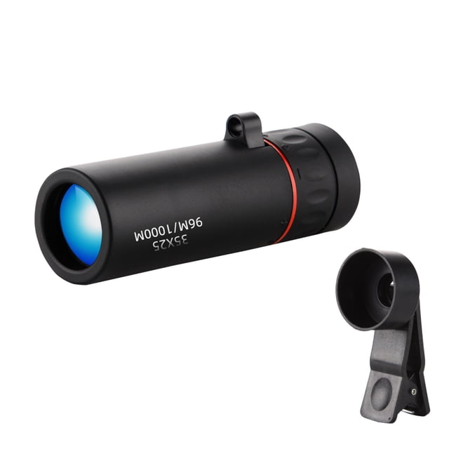High Power Portable Monocular Telescope with Smartphone Adapter for Long Range Observation and Digital