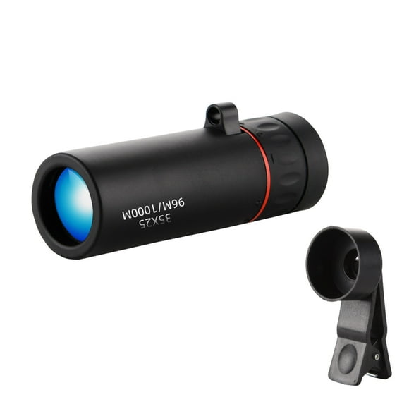 High Power Portable Monocular Telescope with Smartphone Adapter for Long Range Observation and Digital Imaging