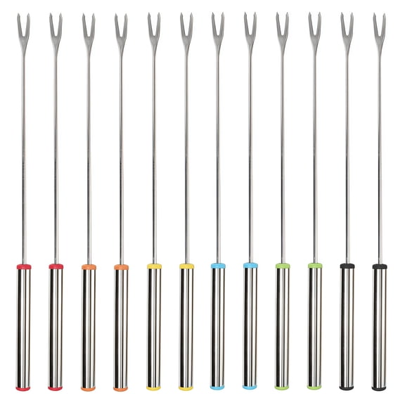 Cheese And Chocolate Fondue Set Of 12 Stainless Steel Forks 9.4 Inch Length