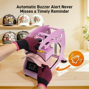 Hat Heat Press Machine,GOCHIFIX Manual Hat Heat Press with 2pcs Interchangeable Platens for Caps Hats T-Shirts and HTV Iron On and Sublimation Projects,Pink