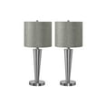 thumbnail image 2 of Lighting Fixtures Lighting, Set Of 2, 24"h, Table Lamp, Usb Port Included, Nickel Metal, Grey Shade, Contemporary,Table Lamps, 2 of 8