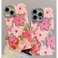 thumbnail image 2 of 3D Gemstone Oil Painting Flower Bling Diamond Camera Lens Protector Soft  for iPhone Case (Pink,iPhone 12 Pro Max), 2 of 5