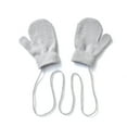 thumbnail image 2 of YWOAGH Children Winter Warm Solid Knitted Cute with String Gloves Gloves Mittens Grey, 2 of 3