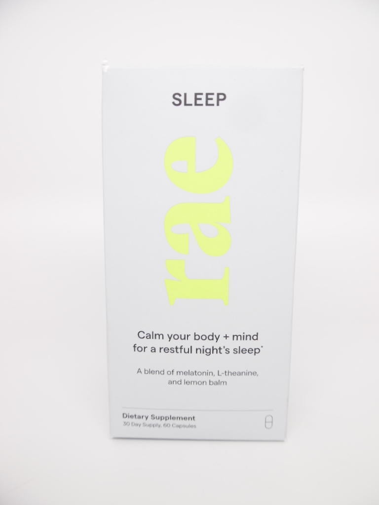 Rae Sleep Dietary Supplement Capsules - Melatonin, L-theanine & Lemon Balm 60 ct