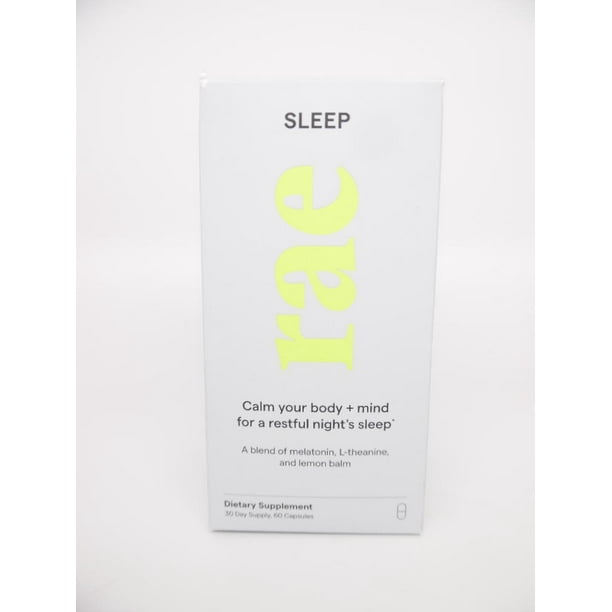 Rae Sleep Dietary Supplement Capsules Melatonin, Ltheanine & Lemon