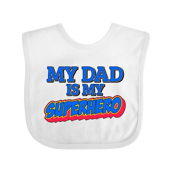 Inktastic My Dad is My Superhero Boys or Girls Baby Bib