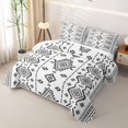 thumbnail image 3 of jejeloiu Minimal Aztec Twin Quilt Set,Geometric Tribal Twin Coverlet Set For Boys,Black White,2-Piece, 3 of 7