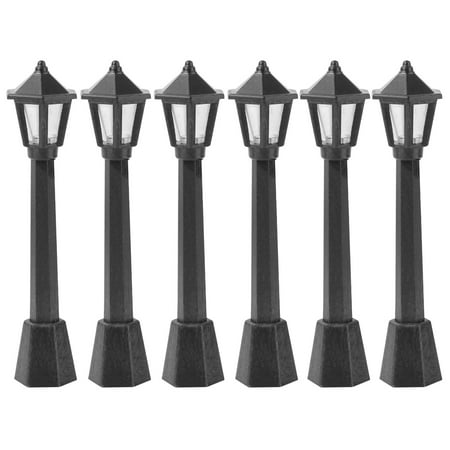 

BESTONZON 6pcs Micro Landscape Figurines and Miniatures Ornaments Model Lights Street Lamp Simulation Lights (Black)
