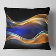 thumbnail image 2 of Designart 3D Gold Blue Wave Design - Abstract Throw Pillow - 18x18, 2 of 5