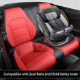 thumbnail image 4 of EKR Custom Fit Mustang Car Seat Cover for Ford Mustang Fastback EcoBoost, EcoBoost Premium,GT, GT Premium 2015 -2026 ,Rear Row Backrest 50/50 Split ,Full Set Leather Seat Covers(Black/Red), 4 of 5