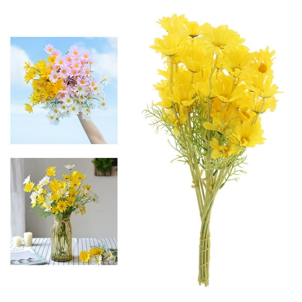 Ramo de Margaritas Colco 10 Paquetes Flores Artificiales Amarillo 58cm