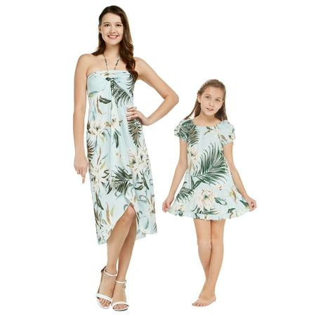 

Matching Hawaiian Luau Mother Daughter Simple Muumuu Dress in Sandy Beach Cream